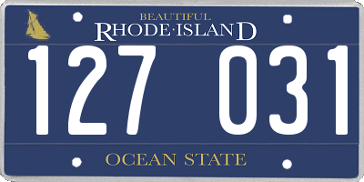 RI license plate 127031