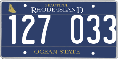 RI license plate 127033