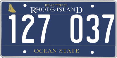 RI license plate 127037
