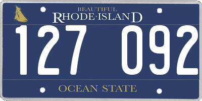 RI license plate 127092