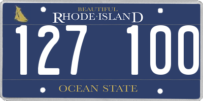 RI license plate 127100