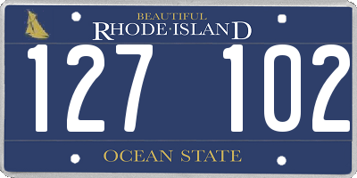 RI license plate 127102