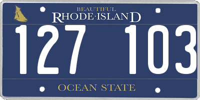 RI license plate 127103