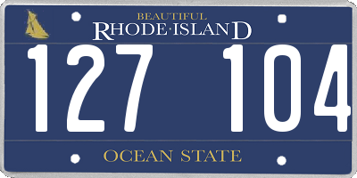 RI license plate 127104