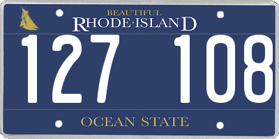 RI license plate 127108