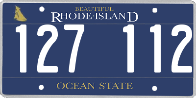 RI license plate 127112