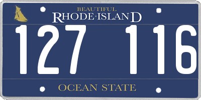 RI license plate 127116