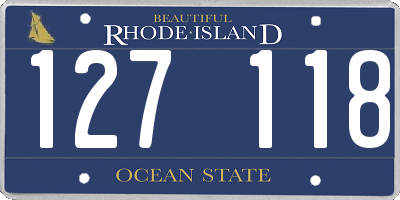 RI license plate 127118