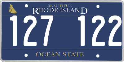 RI license plate 127122