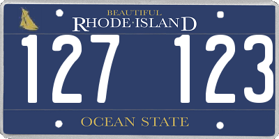 RI license plate 127123