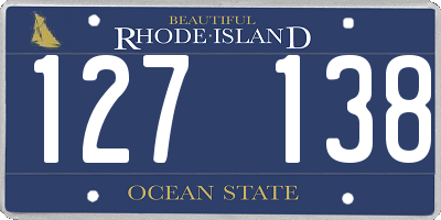 RI license plate 127138