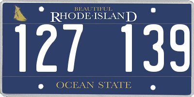 RI license plate 127139