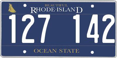 RI license plate 127142