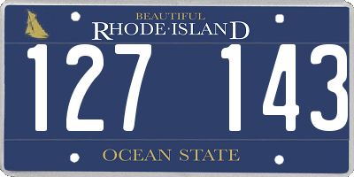 RI license plate 127143