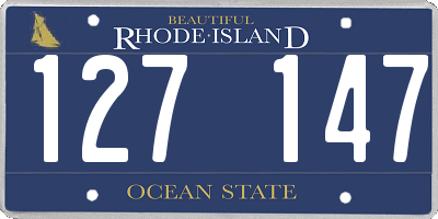 RI license plate 127147