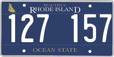 RI license plate 127157