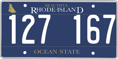 RI license plate 127167
