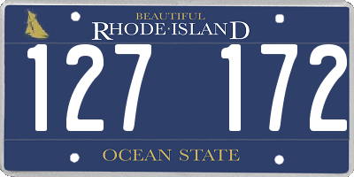 RI license plate 127172
