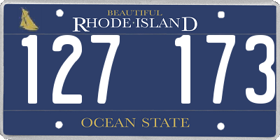 RI license plate 127173