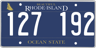 RI license plate 127192
