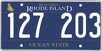 RI license plate 127203