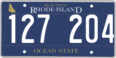 RI license plate 127204