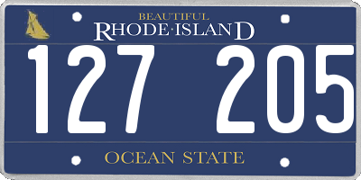RI license plate 127205