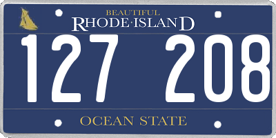 RI license plate 127208