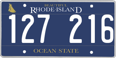 RI license plate 127216