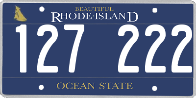 RI license plate 127222