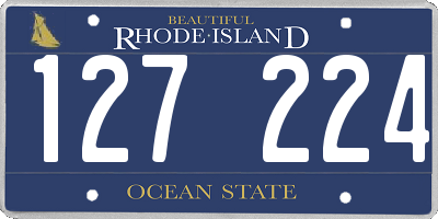 RI license plate 127224