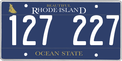 RI license plate 127227