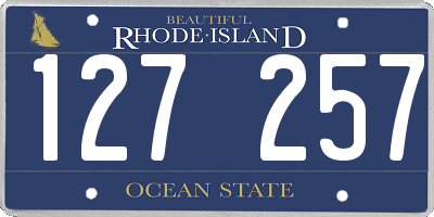 RI license plate 127257