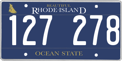 RI license plate 127278