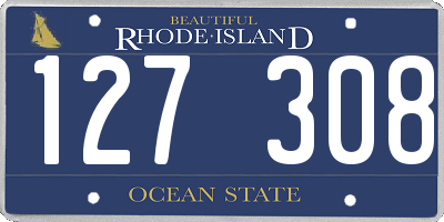 RI license plate 127308
