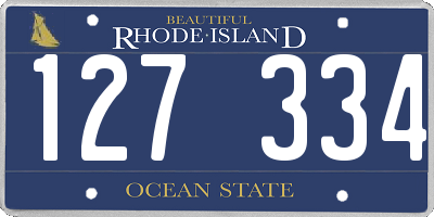 RI license plate 127334