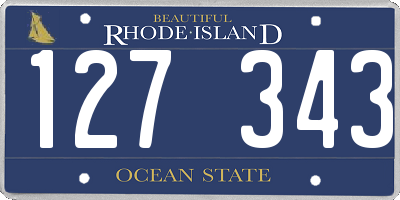 RI license plate 127343