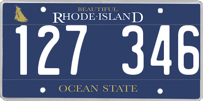 RI license plate 127346
