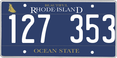 RI license plate 127353