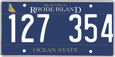 RI license plate 127354