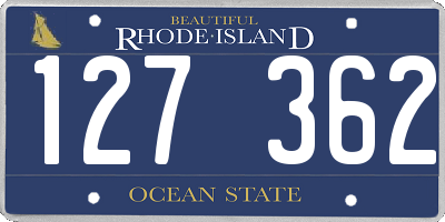 RI license plate 127362