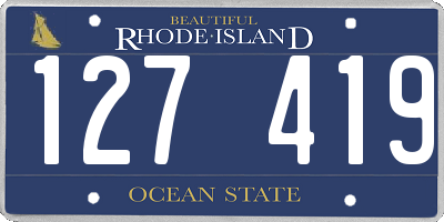 RI license plate 127419