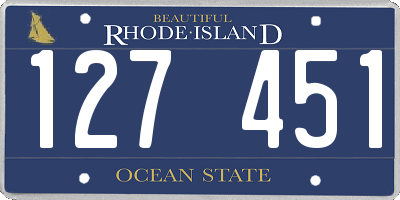 RI license plate 127451