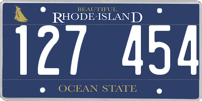 RI license plate 127454