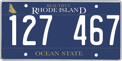 RI license plate 127467