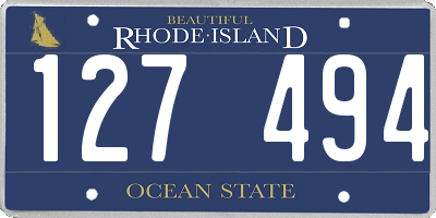 RI license plate 127494
