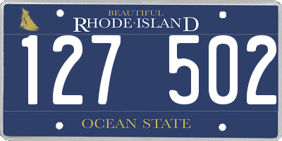 RI license plate 127502