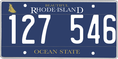 RI license plate 127546