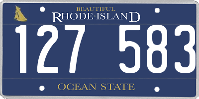 RI license plate 127583