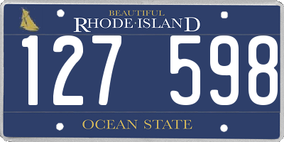 RI license plate 127598